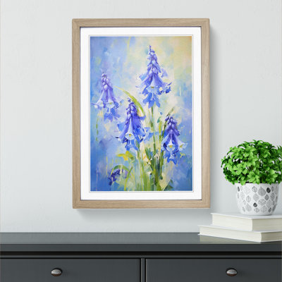 Bluebell Flower Impressionism - Single Picture Frame Print on Wood