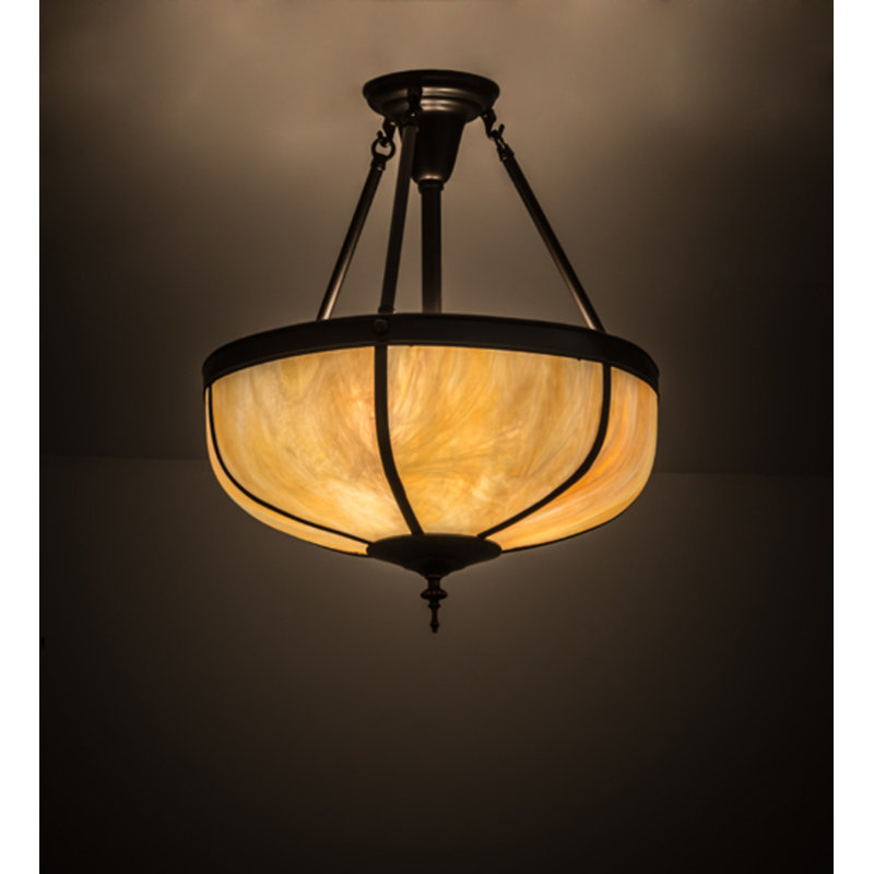 Arts and Crafts 3 - Light Semi Flush Mount