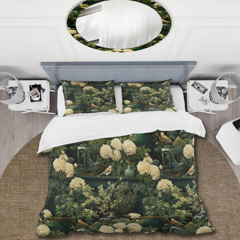 Ensemble de housse de couette Victorian Garden Scenes, Housse de couette simple + 1 taie décorative stan