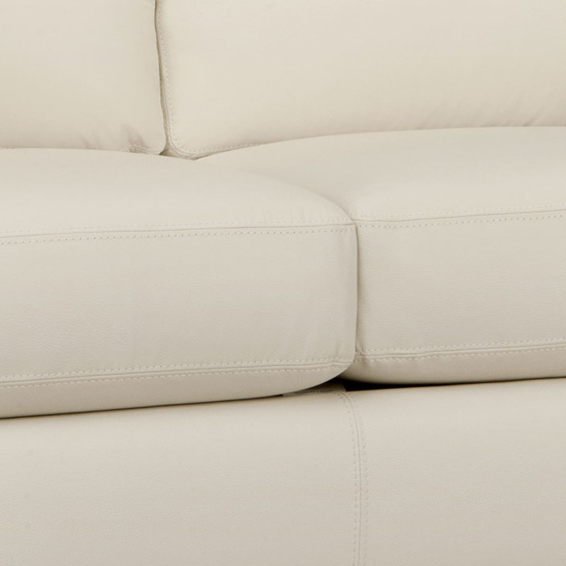 Canapé à accoudoirs carrés en cuir véritable 80 po Woodby
