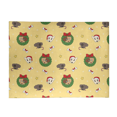 Tapis jaune/gris/vert fait main