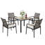 Ensemble de table de salle à manger toutes saisons 5 pièces, ensemble de conversation pour patio avec trou pour parasol et extérieur en rotin-1314825557