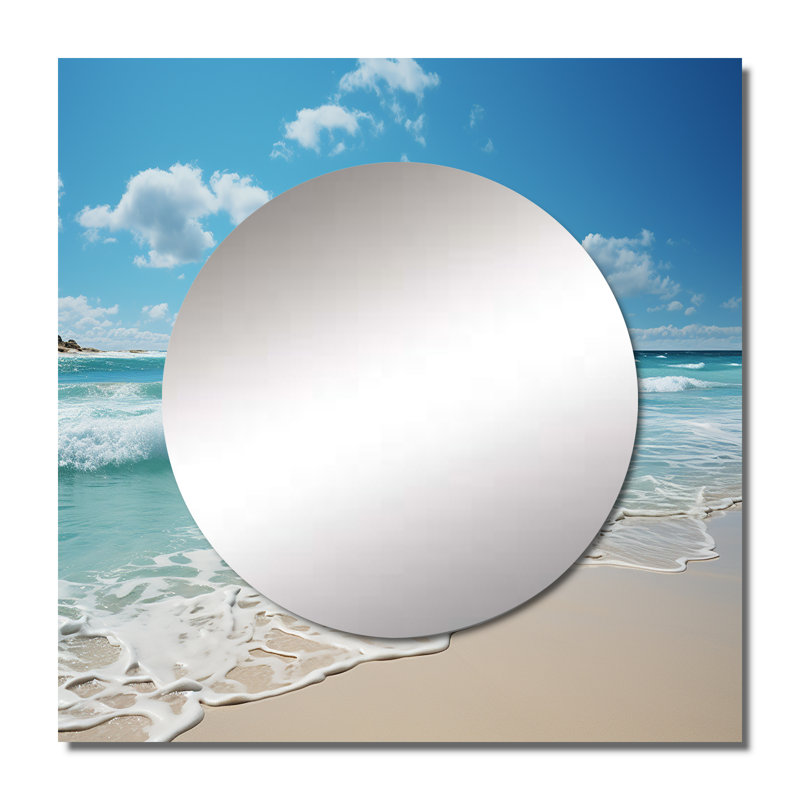 Neeshu - Art mural miroir carré pour salle de bain, 36 po x 36 po