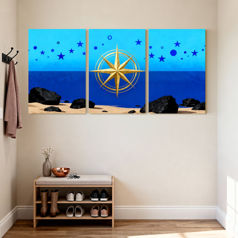 Ensemble de 3 impressions sur toile Blue Sky, H 18 po x l 36 po