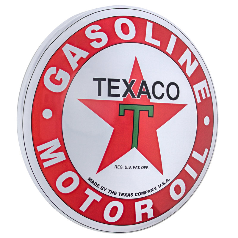Enseigne en métal sous licence dôme d'huile pour moteur à essence Texaco