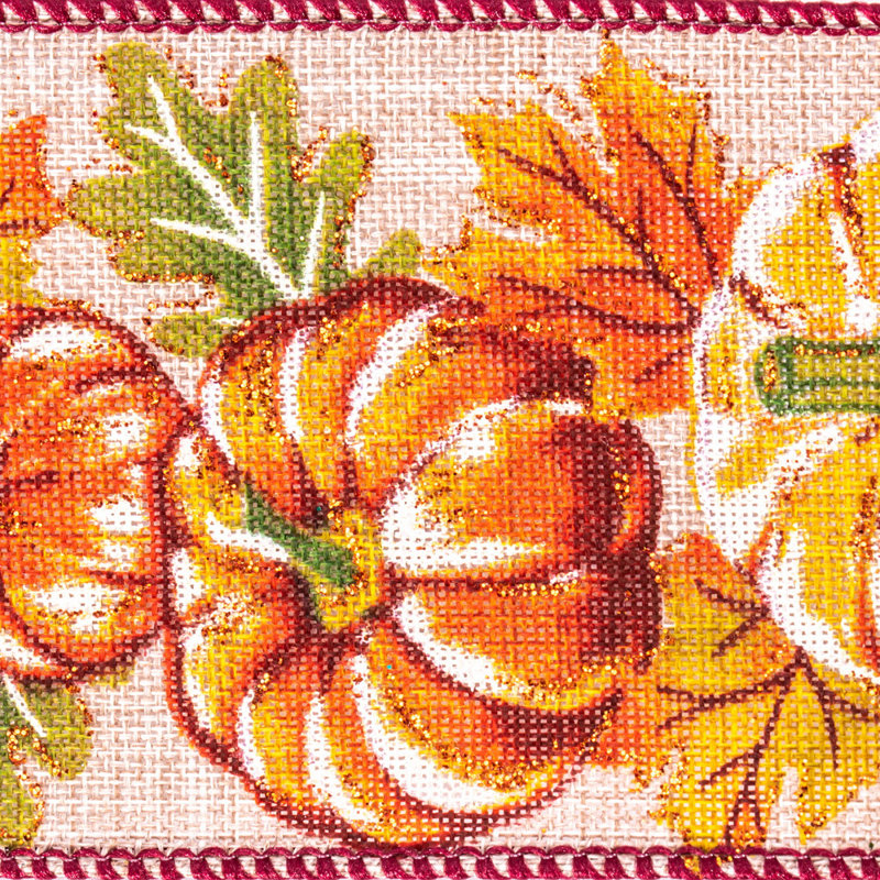 Ruban de citrouille crème 2,5 po x 10 verges Vickerman