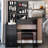 37-Inch Bedside Cabinet Vanity Table With Cushioned Stool, 24"X22" Sliding Mirror, High Capacity Storage, American Design, Black For Middle Rooms Middle