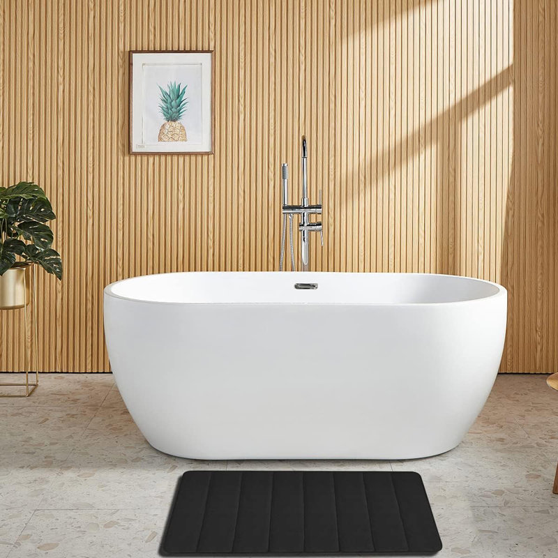 Tapis pour salle de bain Yorlei, Noir