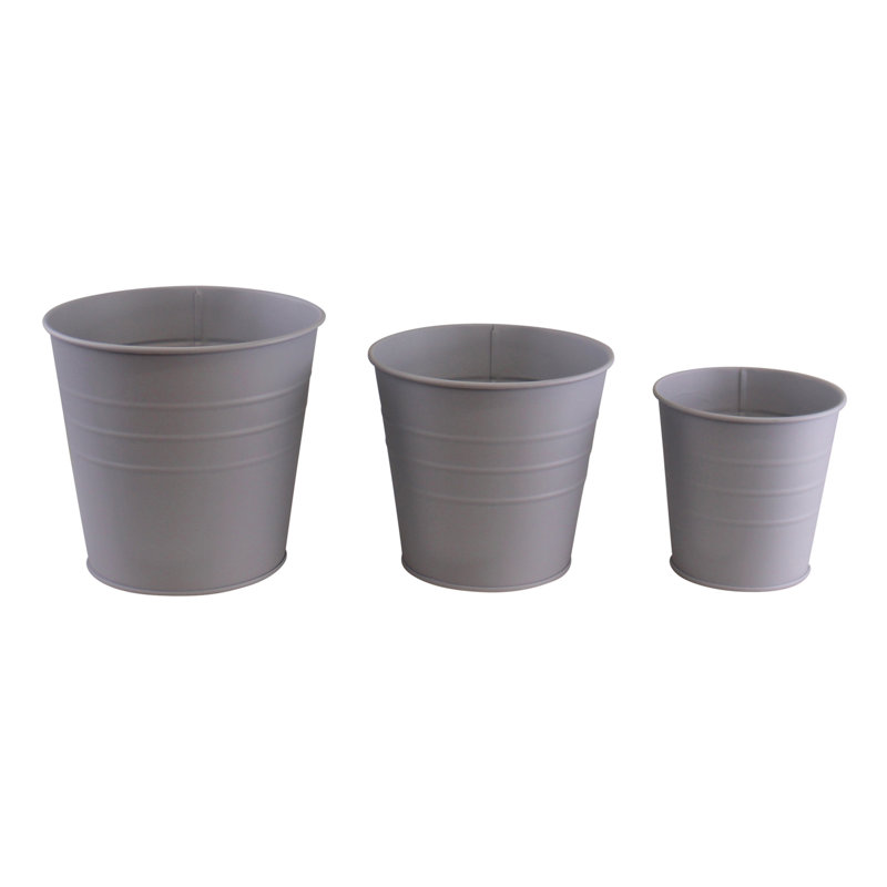 Shroyer Metal Pot Planter, Grey