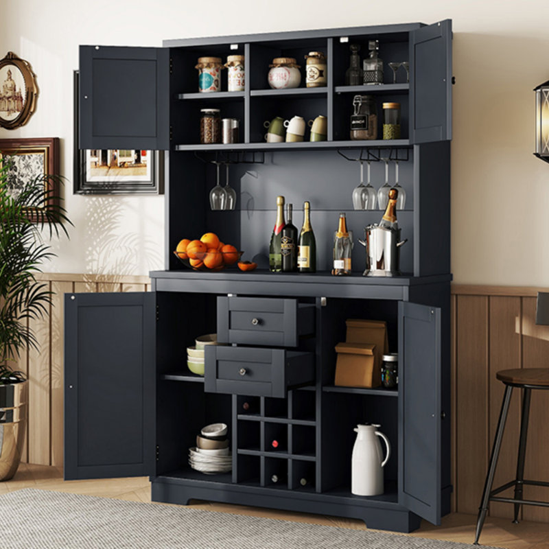 Armoire de cuisine avec bar Coffee Coffee, Bleu antique
