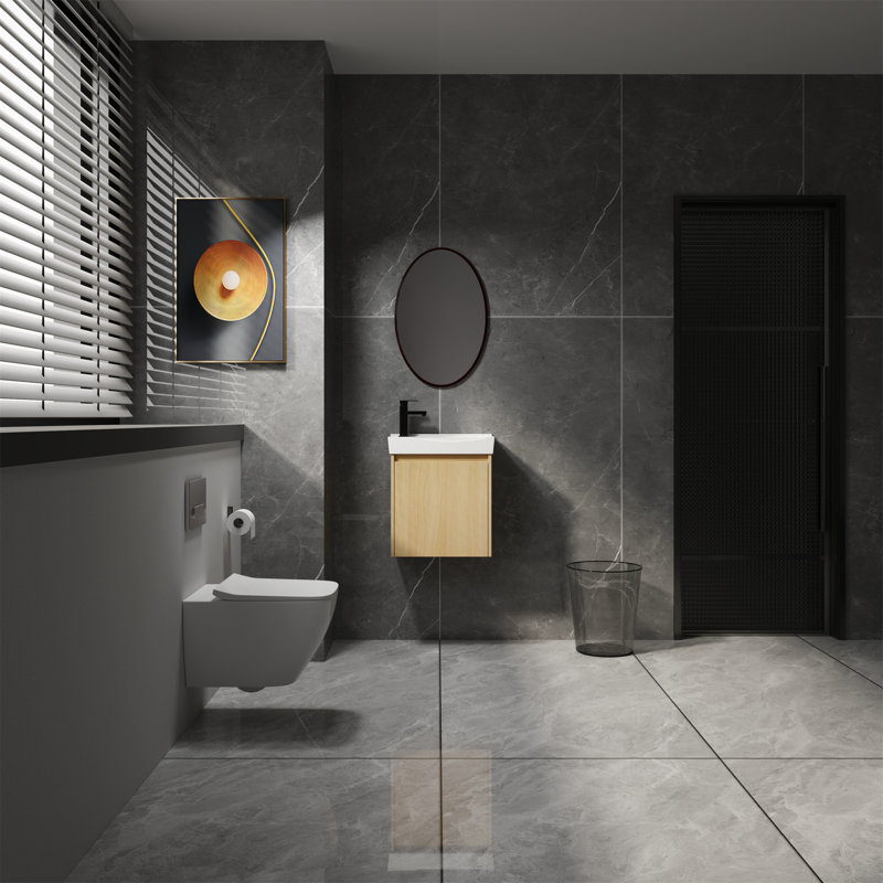 Meuble-lavabo mural avec lavabo en céramique