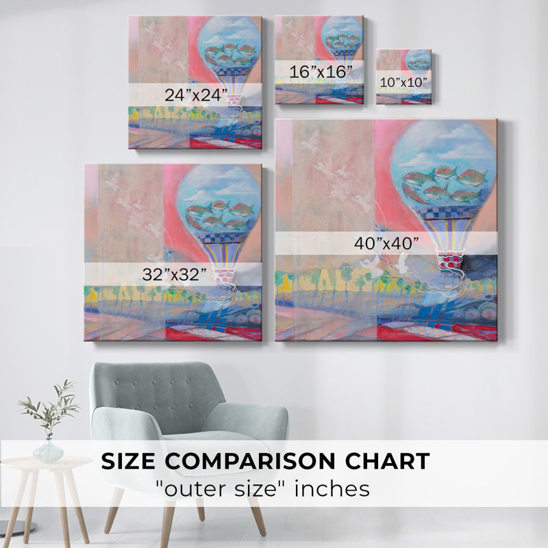 Toile tendue avec galerie de jouets d'oiseaux, H 24 po x l 24 po x P 1,5 po