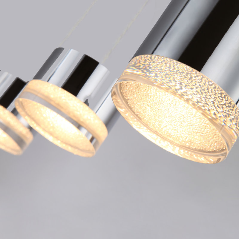 Éclairage de salle de bain à DEL à intensité variable 5 lumières Barnsdall, Nickel