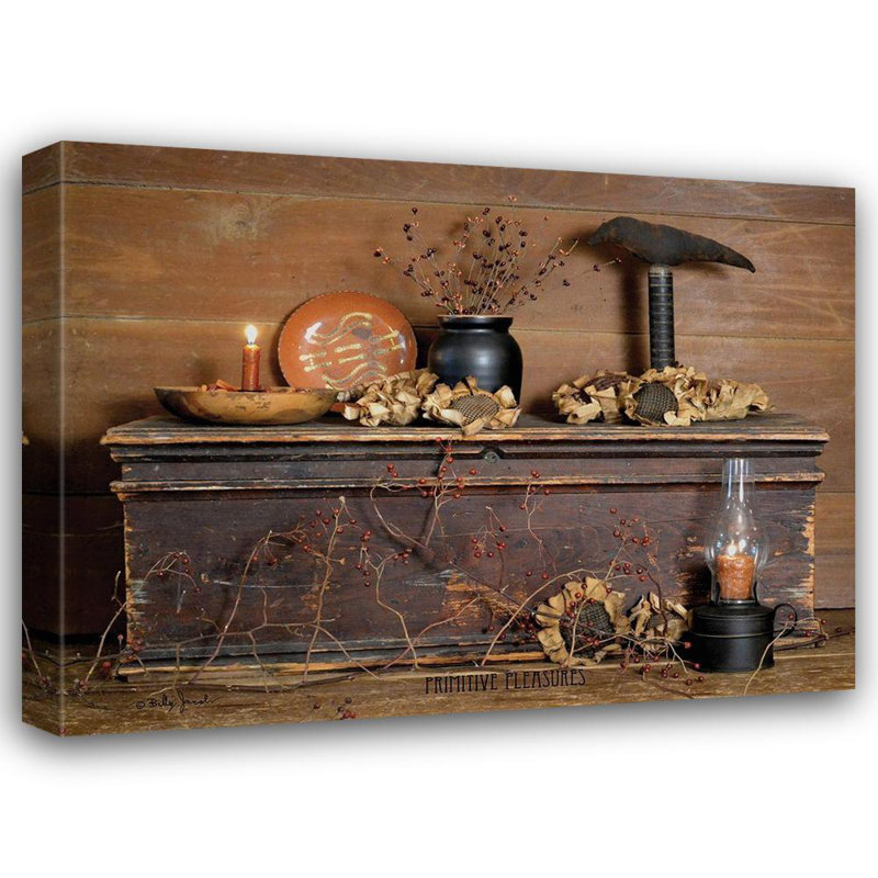 Primitive Pleasures Rustic Brown Canvas Art Print