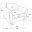 Fauteuil d'appoint rembourré en tissu gris