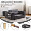 Canapé-lit pliable modulaire PlayCouch pour salon et chambre à coucher à extension instantanée, confortable et créatif avec un siège latéral, gris foncé.-753234871