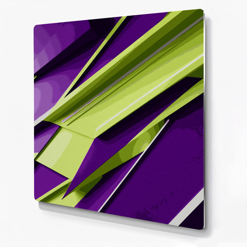 «Geometric Abstraction 49», art mural en métal mauve, H 16 po x l 16 po