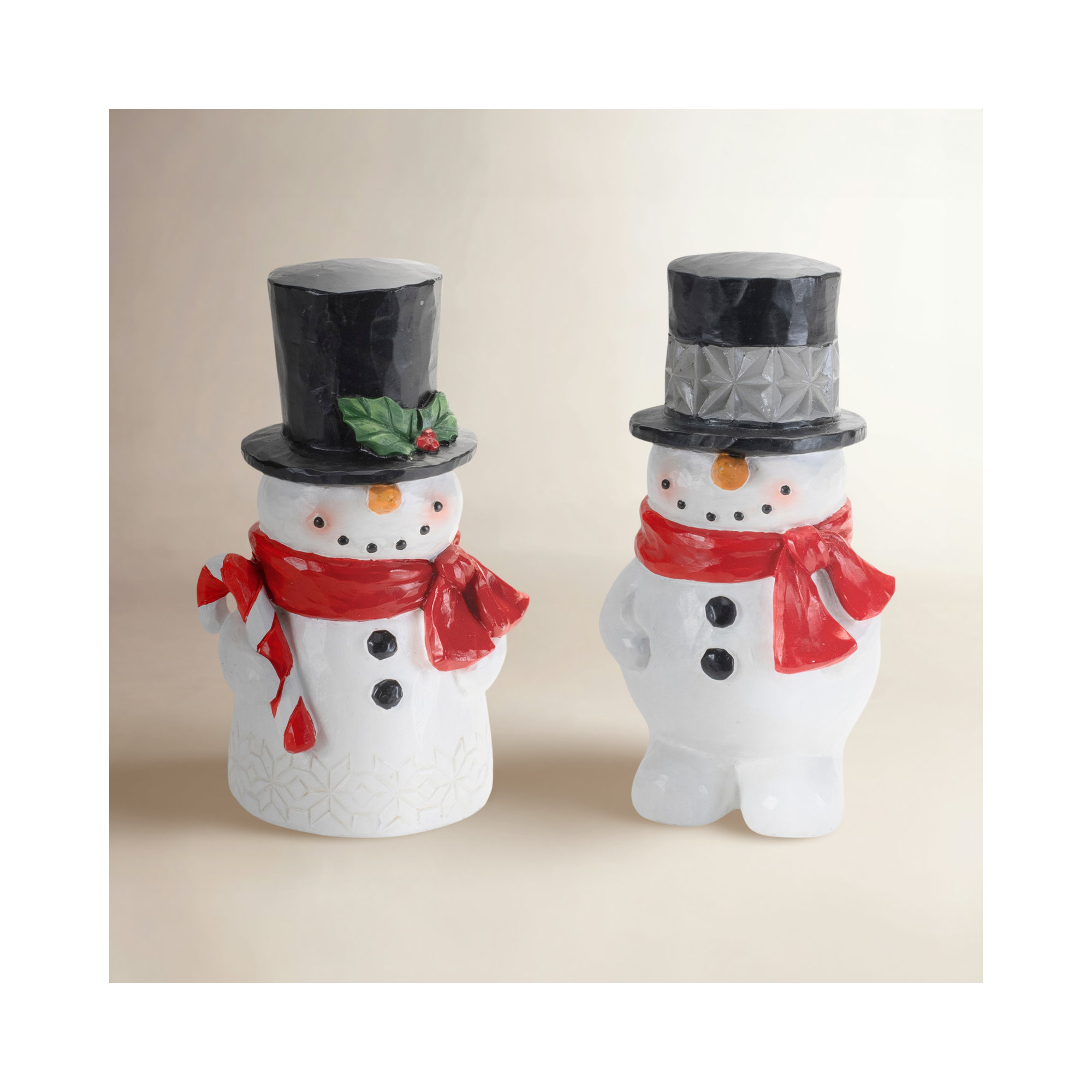 Winter Snowman Figurine (Set of 2)