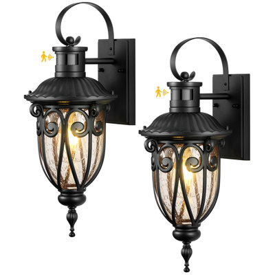 2 Pack Motion Sensor Outdoor Lights, Dusk to Dawn Outdoor Motion Sensor Light