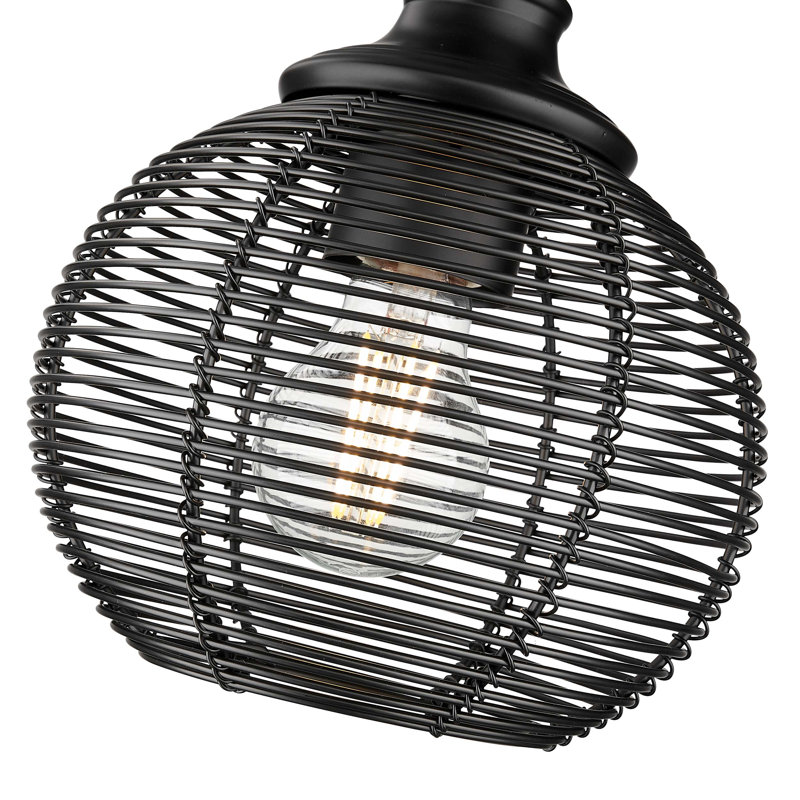 William 1 Light Wall Sconce in Matte Black with Matte Black Shade