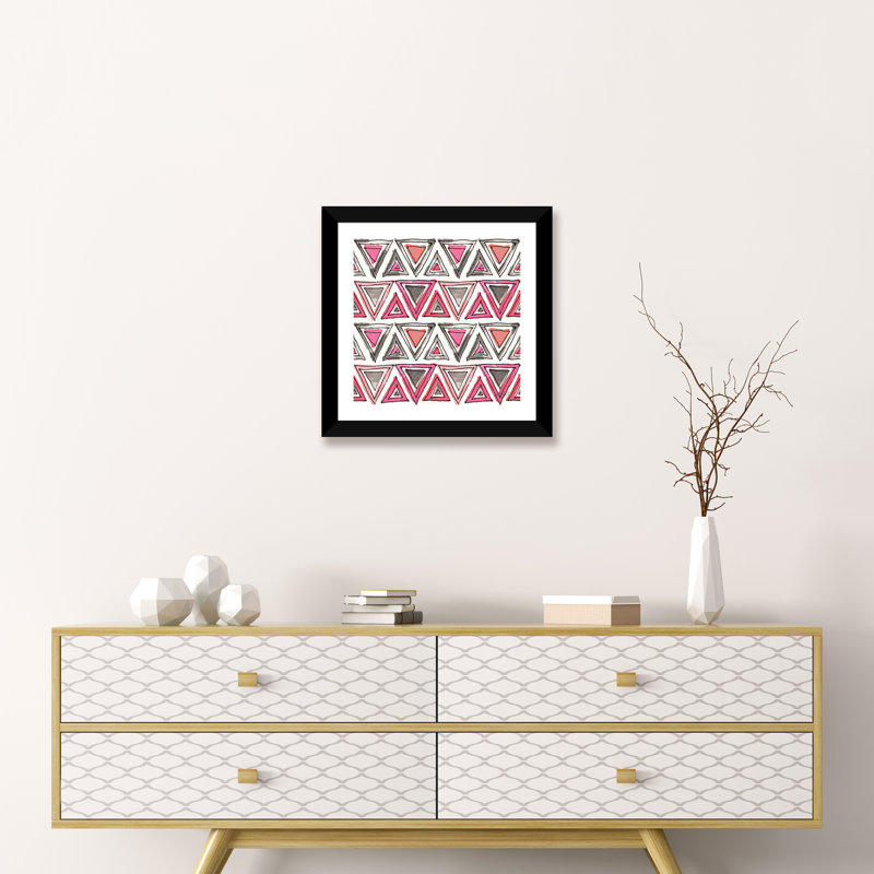 Art sur motif d’accents chic, H 16 po x l 16 po x P 1 po, Papier avec cadre noir