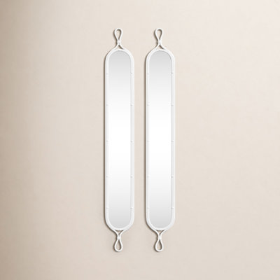 Galerie White Metal Tall Narrow French-Inspired Mirrors