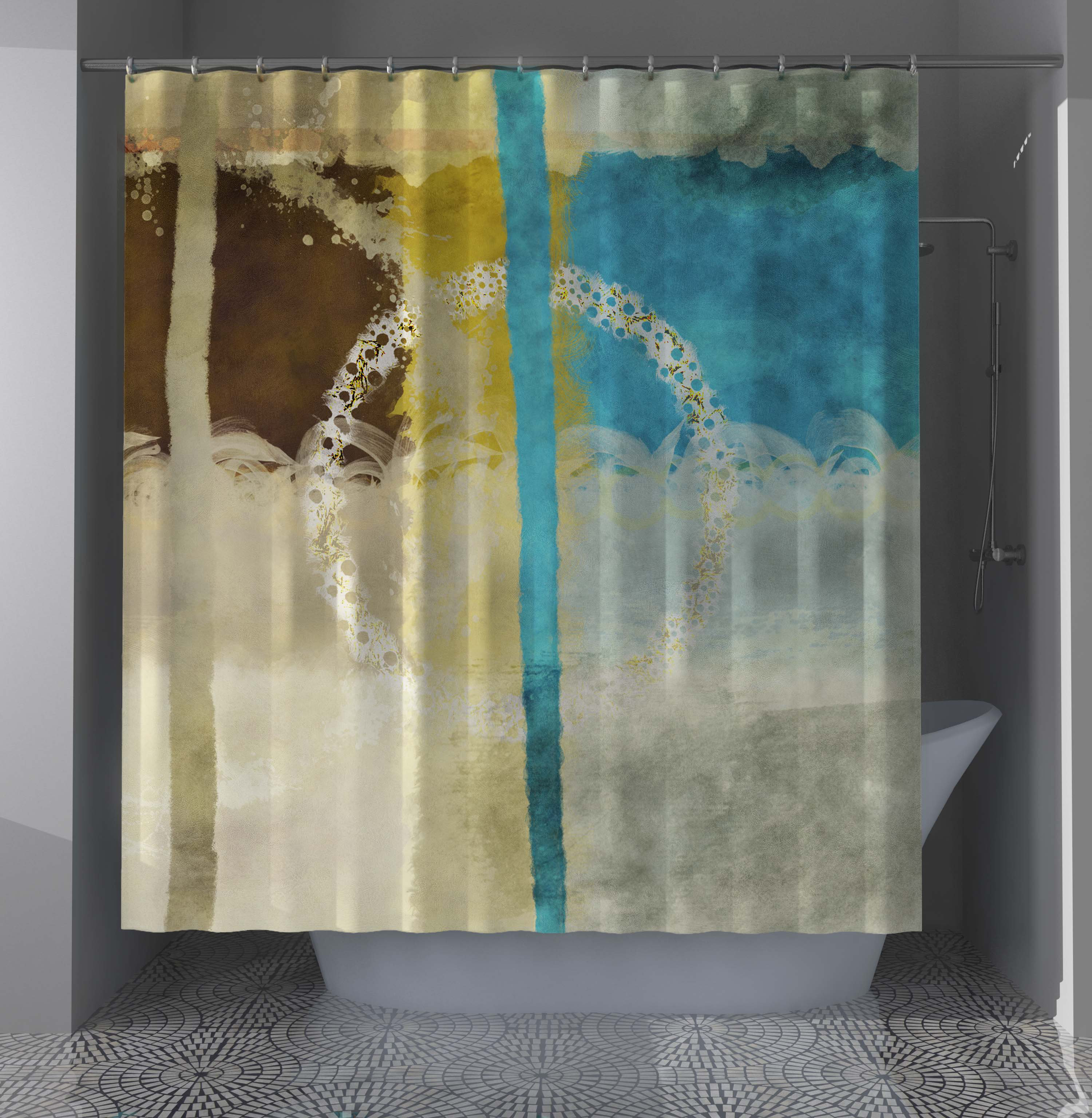 East Urban Home Keymonte Abstract Shower Curtain | Wayfair