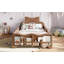 Lit plateforme simple pour enfant avec garde-corps complet Tête de lit Bowknot