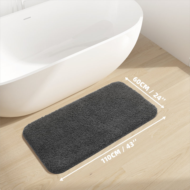 Tapis pour salle de bain Gaenside, Gris foncé, L 43 po x l 24 po