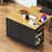 48inch Kitchen Island with 2 Bar Stools, Power Outlet, Internal Storage Rack, Kitchen Storage Cart on 5 Wheels with Drop Leaf, 5 Open Side Racks, Drawers, Black-1733266980