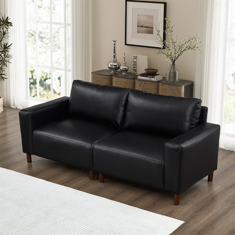 Grande causeuse 78,5 po pour le salon, Noir