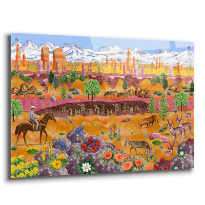  «Out West» par Gale Pitt, art mural en verre acrylique, 36 po x 24 po