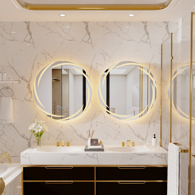 Glenis Round LED Mirror, 24" x 24"