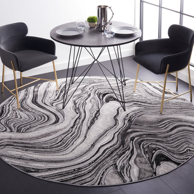 Tapis abstrait Meadow 500 Performance, Rond 6 pi 7 po