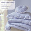 Ensembles de literie romantiques pour lit simple / simple TG, édredon en microfibre douce à volants Vichy