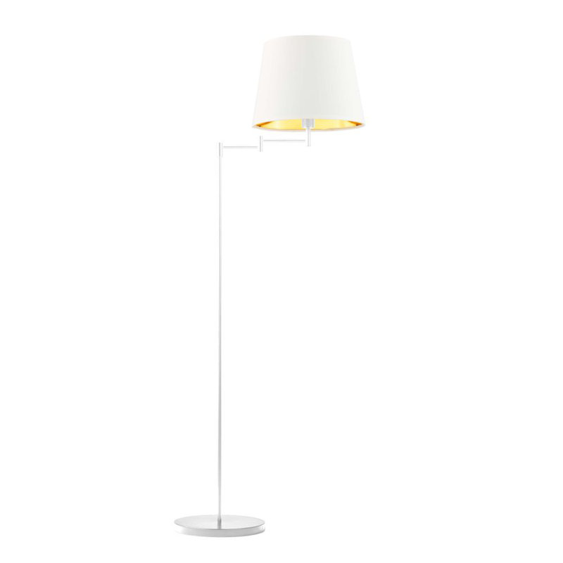 Eade 165cm Swing Arm Floor Lamp, White, White