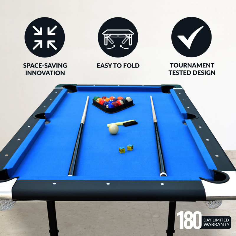 Hathaway Fairmont 6-Foot Blue Felt Portable Pool Table
