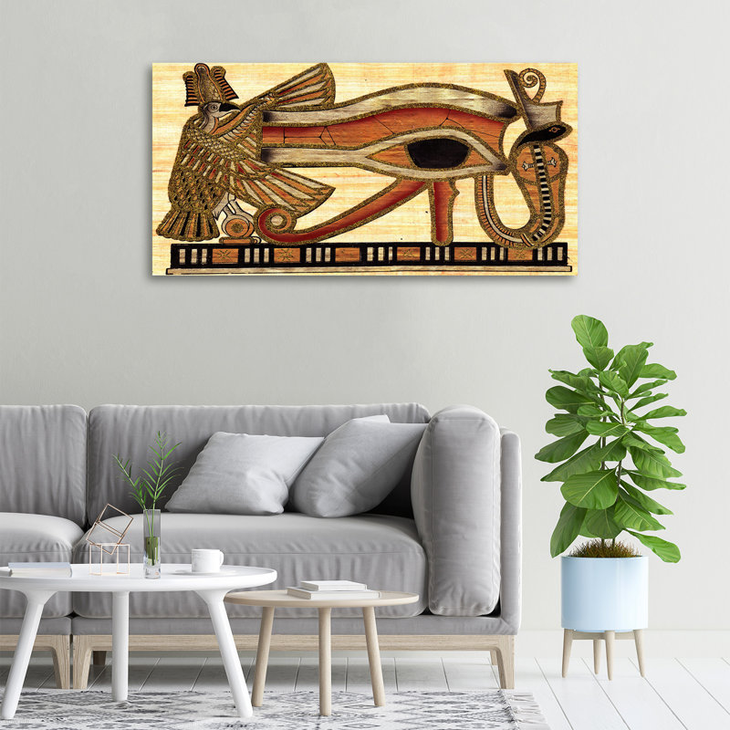 Egyptian Eye Papyrus - Print, Canvas, 50cm H x 100cm W x 2cm D