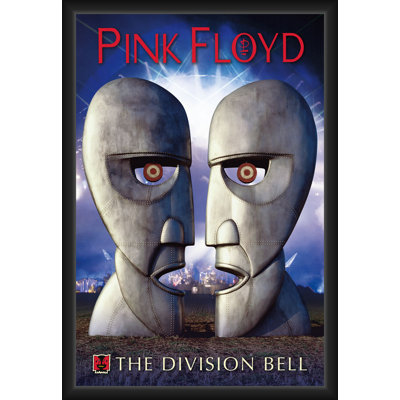 ACHETER DE L'ART POUR MOINS Sous licence officielle Pink Floyd - division cloche - affiche d'art encadrée - 24 x 36 pouces - cadre en bois d'ingénierie avec verre plexi - prêt à être accroché