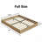 Full Wood Platform Bed Frame, Fluted Panel Style, Strong Wooden Slats, Quiet Sleep, Oak-262682686-262682628