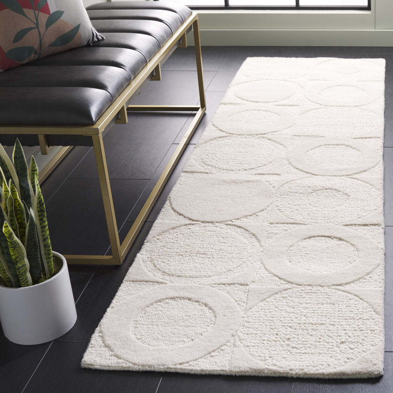 Caidan Hand Tufted Wool Pile Geometric Rug, Runner 2'3" x 8'