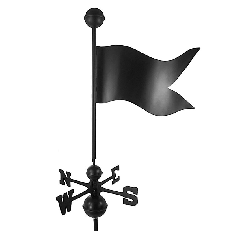 Kew Gardens H Aluminum Patriotic Weathervane, 26" H x 14" W x 11" D, Black