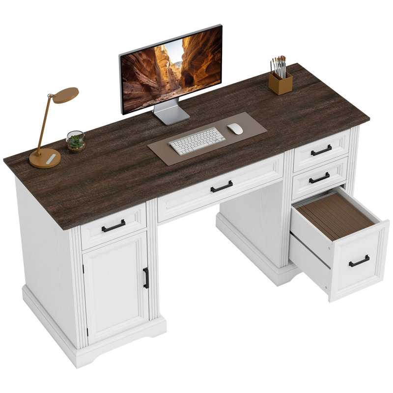 Bureau de direction 58 po avec tiroirs silencieux