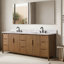Ensemble de meuble-lavabo autoportant à double cuve 84 po avec plateau en pierre reconstituée Lucerne Lucerne -125008408-125008411