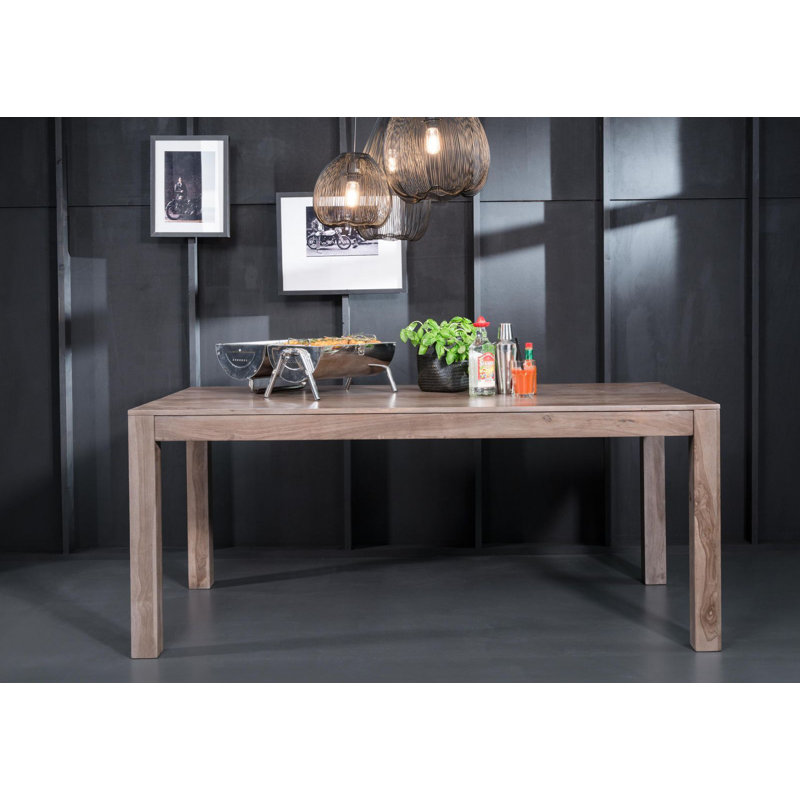 Sydney Solid Wood Dining Table, Smoked Oak, 76cm H x 160cm L x 90cm W