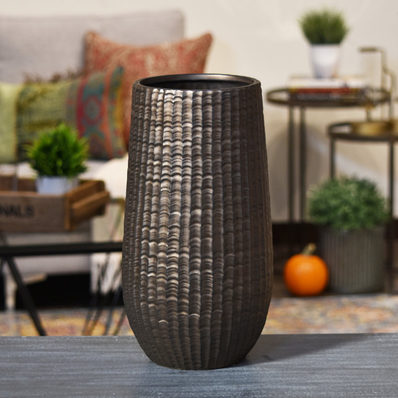 Shirely Stoneware Table Vase, 15" H x 8" W x 8" D