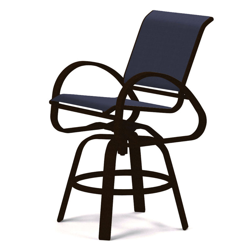 Tabouret de bar Holna, Kona texturé, Bleu marine 13D Sunbrella®