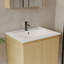 Wall-Mounted Floating Bathroom Vanity Unit with Integrated Ceramic Basin | Soft-Close Double Doors, Hidden Handle & Moisture-Resistant Storage, 59x46x50cm Natural Oak