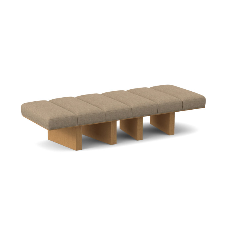 Oblique Upholstered Bench, Amber, Elise Flax