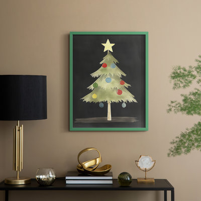 «Christmas Holiday Art Cxx», reproduction d'art encadrée - bois massif